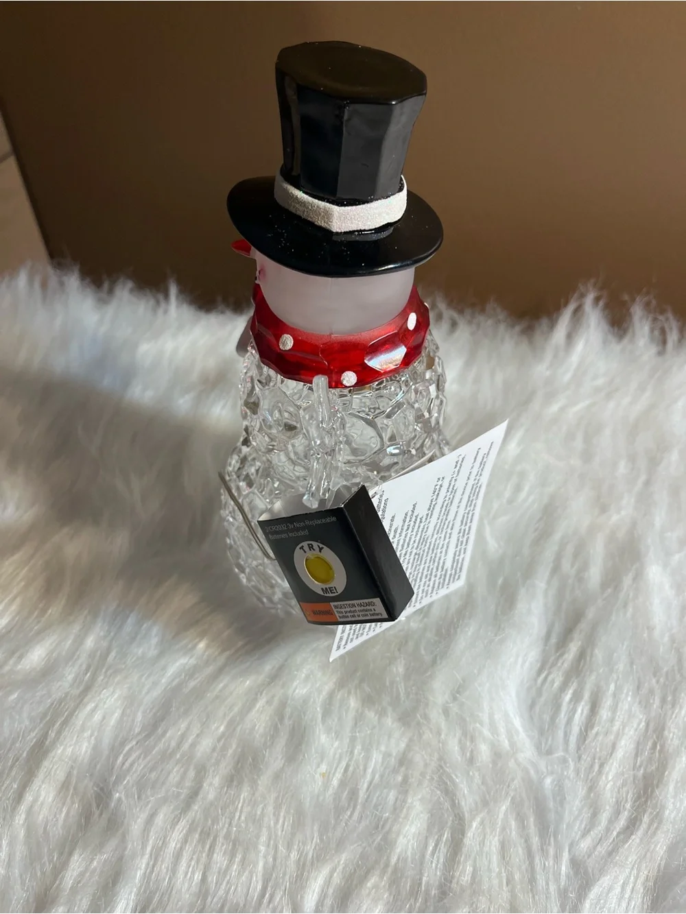 Acrylic Light Up Snowman Holiday Figurine
